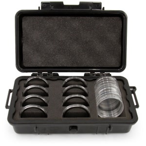 CM Coin Case Fits 30+ Coin Holder Capsules for Silver Dollar, Silver Eagle Coin Collection Supplies Coin Storage Box up to 52mm - Case Only