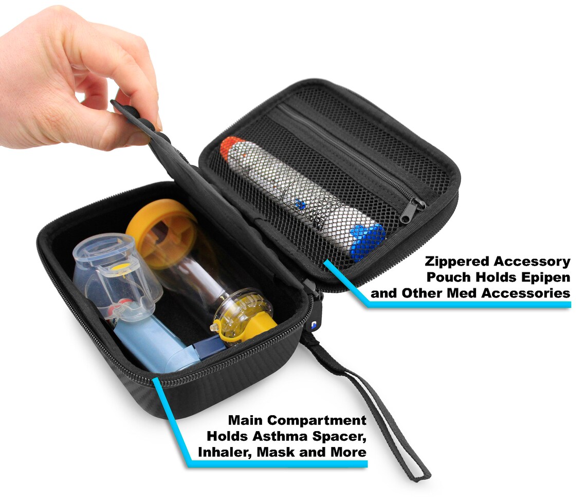 CM Asthma Inhaler Case and Medicine Bag Hard Shell Asthma Etsy