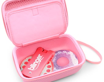 Casematix Pink  Toy Box Case fits Blinger Deluxe Set, Blingers Refill Gems and More Hair and Nail Glam Accessories , Includes Case Only