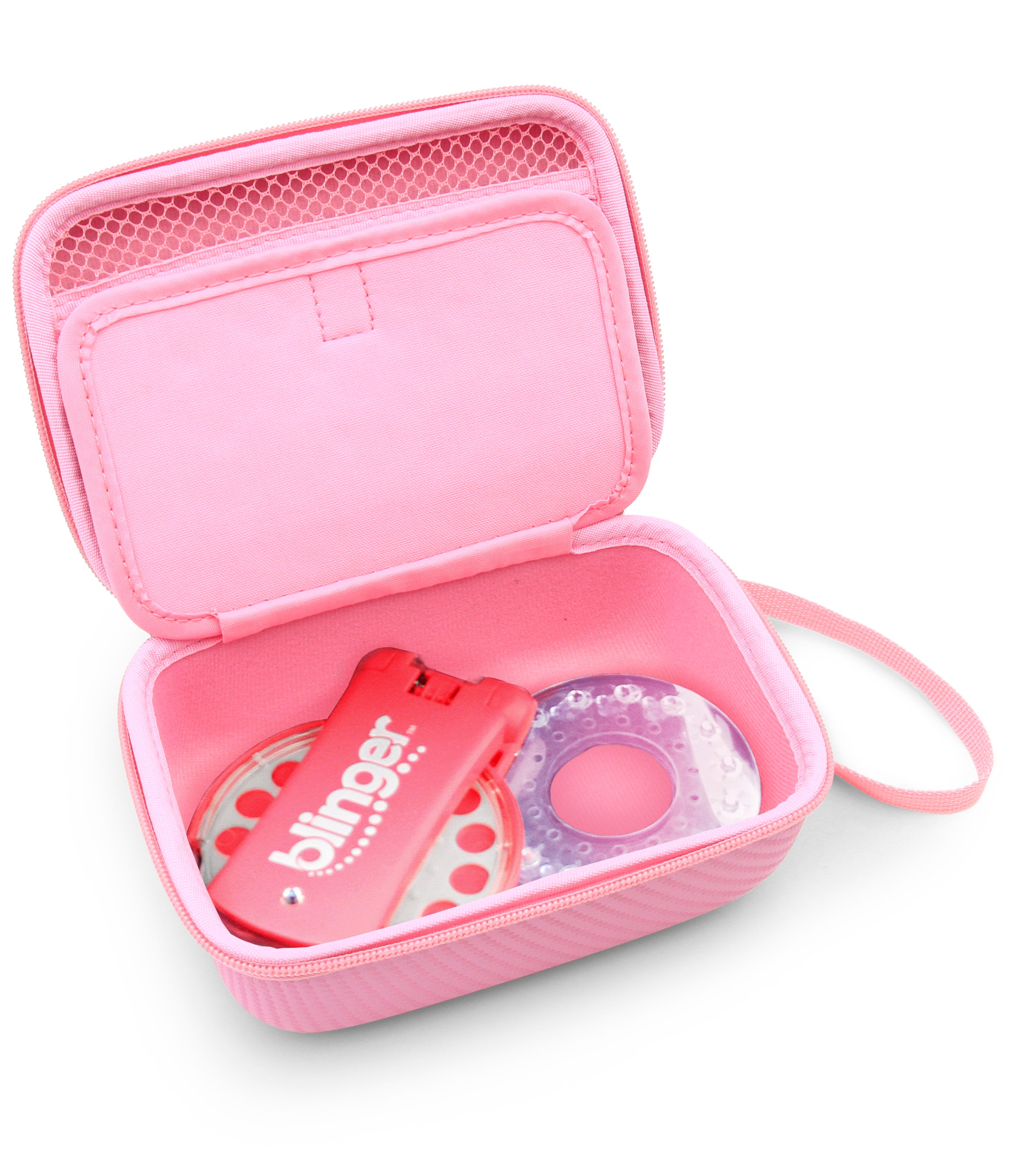 Casematix Pink Toy Box Case Fits Blinger Deluxe Set, Blingers Refill Gems  and More Hair and Nail Glam Accessories , Includes Case Only 