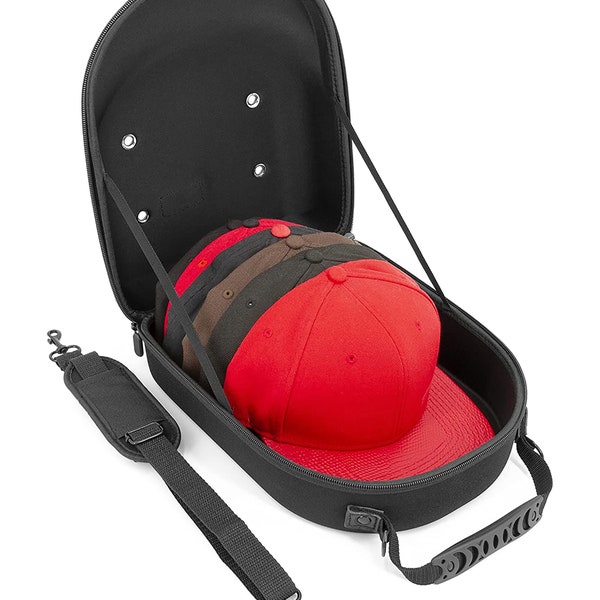 CM Hat Travel Case for up to 6 Baseball Caps With Hard Shell Exterior, Adjustable Shoulder Strap and Carry Handle - Hard Case Only