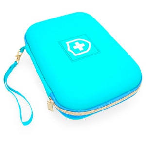 CASEMATIX 8 Inch Insulated Asthma Inhaler Medicine Travel Bag Case for Adults and More , Includes Turquoise Case Only