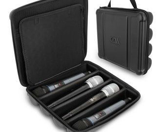 CM Wireless Microphone Case Compatible with Four Wireless Mic System Microphones Up To 10.75" by Sennheiser, Shure and More - EVA Case Only