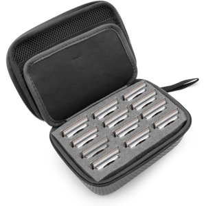 CM Hair Clipper Blade Case fits 12 Clipper Guards for Andis, Oster, Wahl, Babyliss and More Detachable Clippers - Blade Storage Case Only