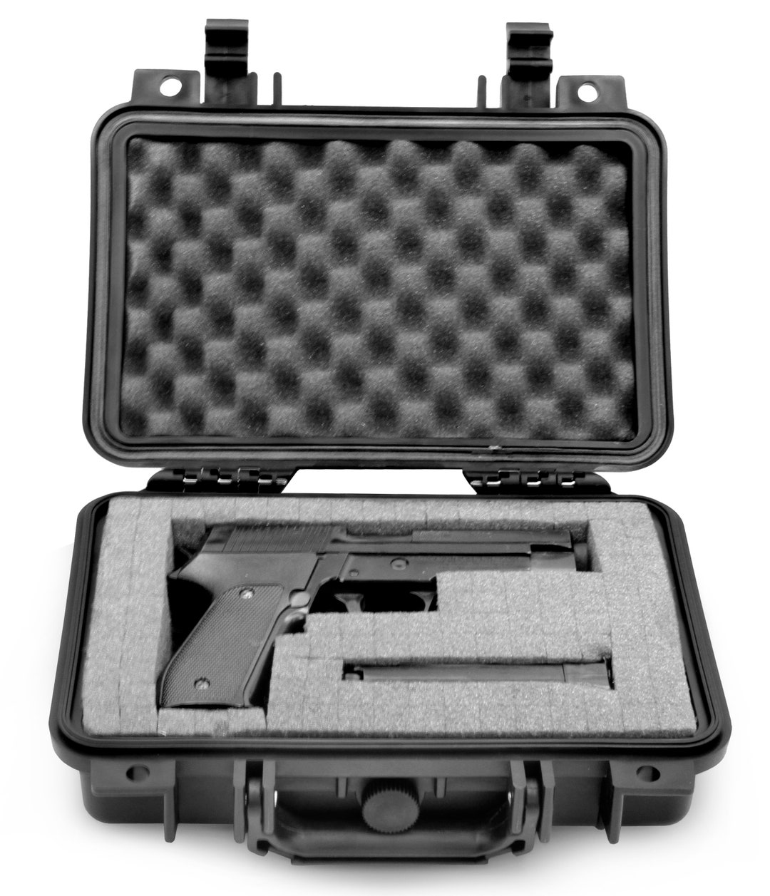 Hard Gun Case for Pistols Waterproof & Shockproof Gun Cases for Pistols, Compact 9mm Gun Case