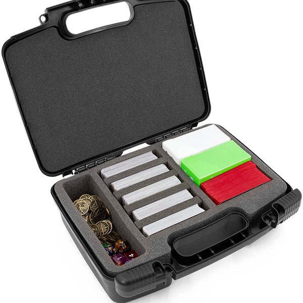 CASEMATIX Trading Cards Case for 960 Cards - Card Case Holder for Trading Cards with 8 Dividers, Accessory Storage and Protective Foam