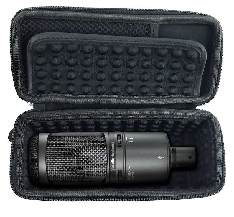 Casematix Padded AT2020 Microphone Case for AT2020USB PLUS , AT2050, AT4033a, ATR2500-USB , Windscreen and Accessories, Includes Case Only image 1
