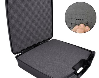 CM Hard Travel Case with Foam and Padlock Rings fits Pico Mobile Projectors, Recorders, Microphones and More up to 13.25" x 10.5" x 2"