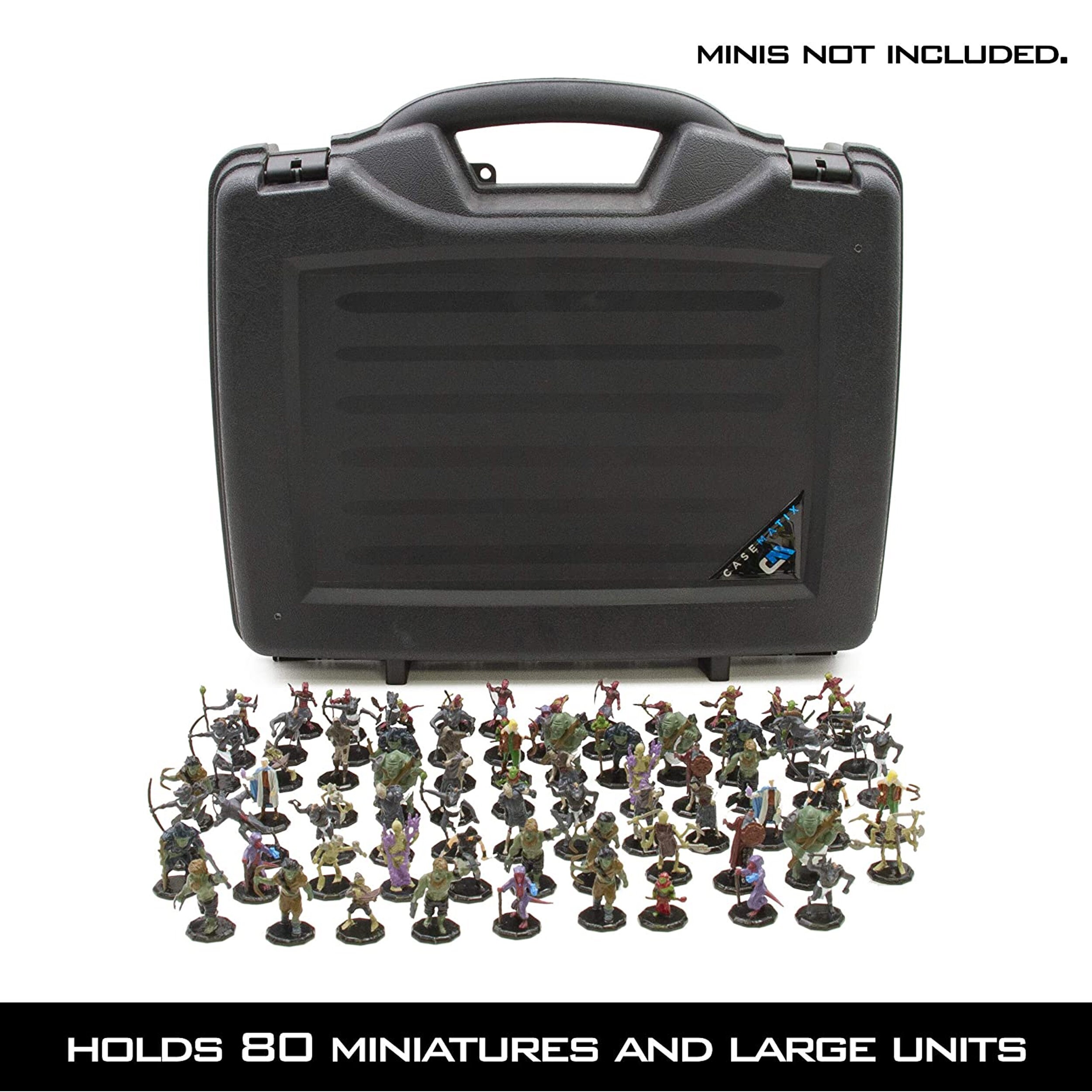 CASEMATIX Miniature Storage Hard Shell Case - 30 Slot Figurine Carrying  Case with Customizable Foam for for Warhammer 40k, DND and More!
