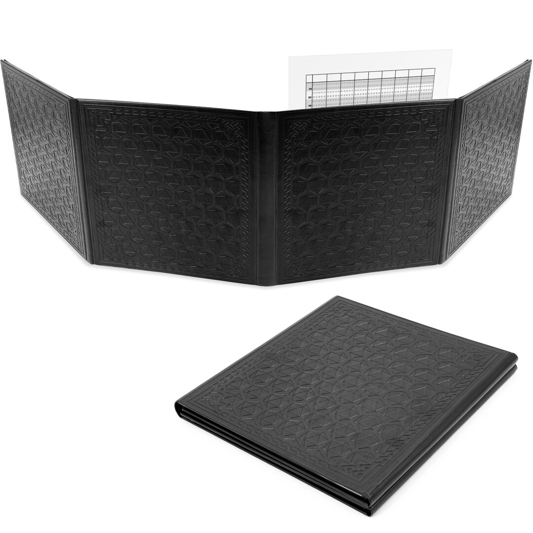 CASEMATIX DM Screen Faux Leather Embossed GM Screen black Folding