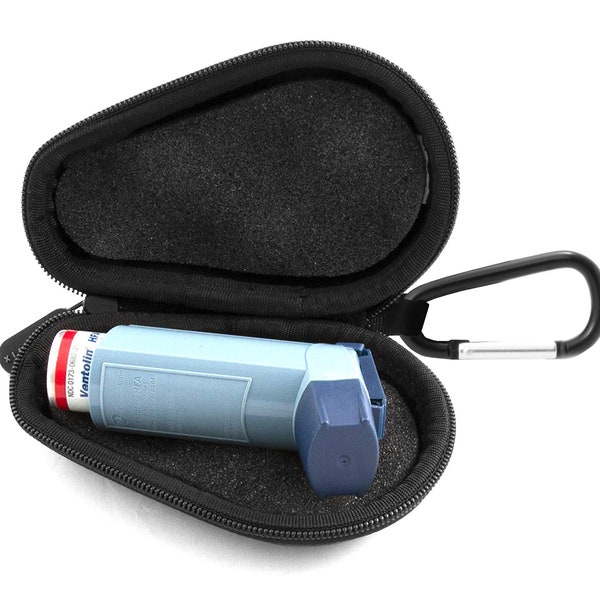 CASEMATIX Asthma Inhaler Case - Travel with Your Portable Inhaler While Keeping it Dust and Dirt Free , CARABINER CLIP