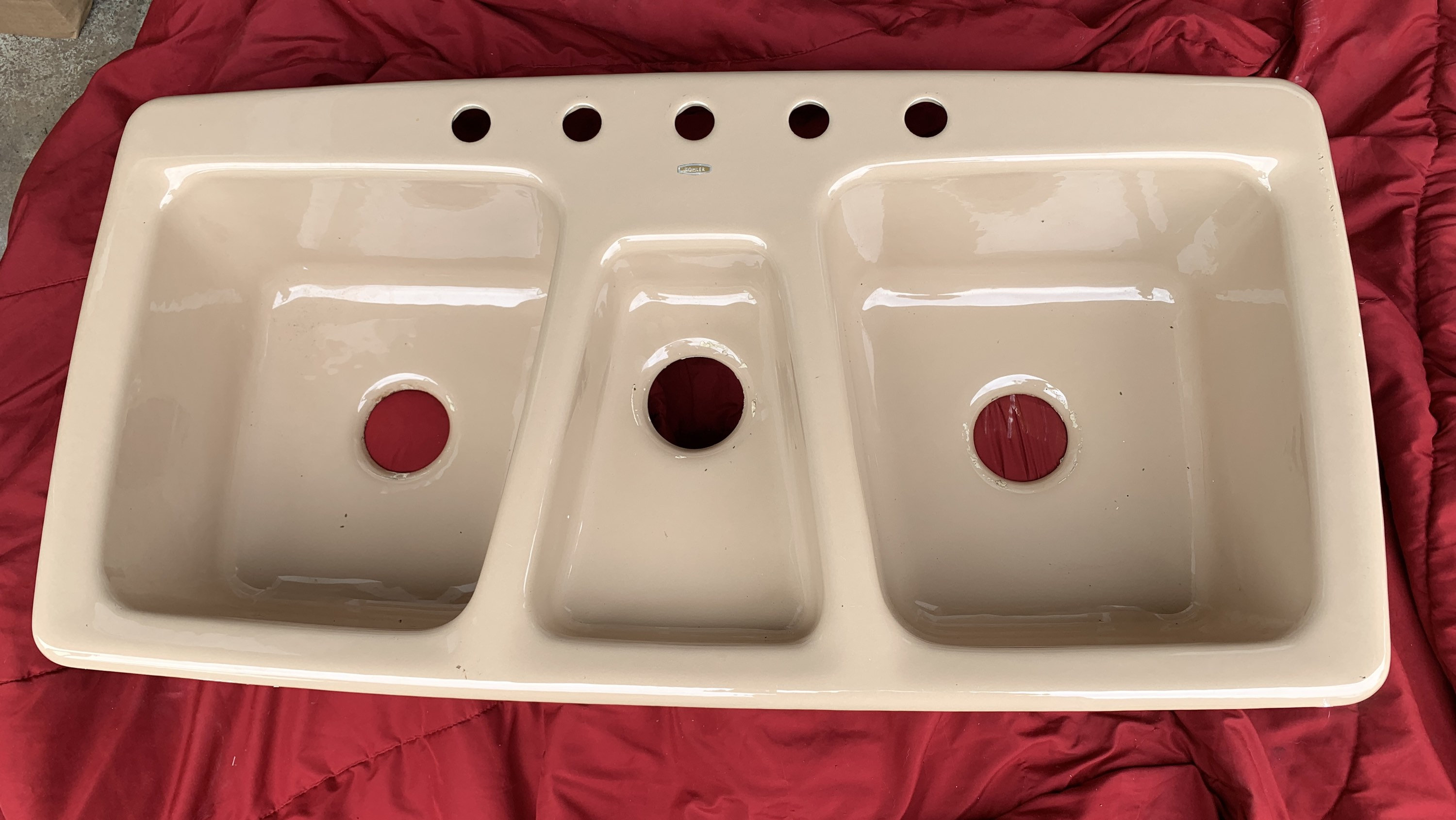 Kohler Trieste K591433 Mexican Sand Triple 3 Bowl Basin Etsy