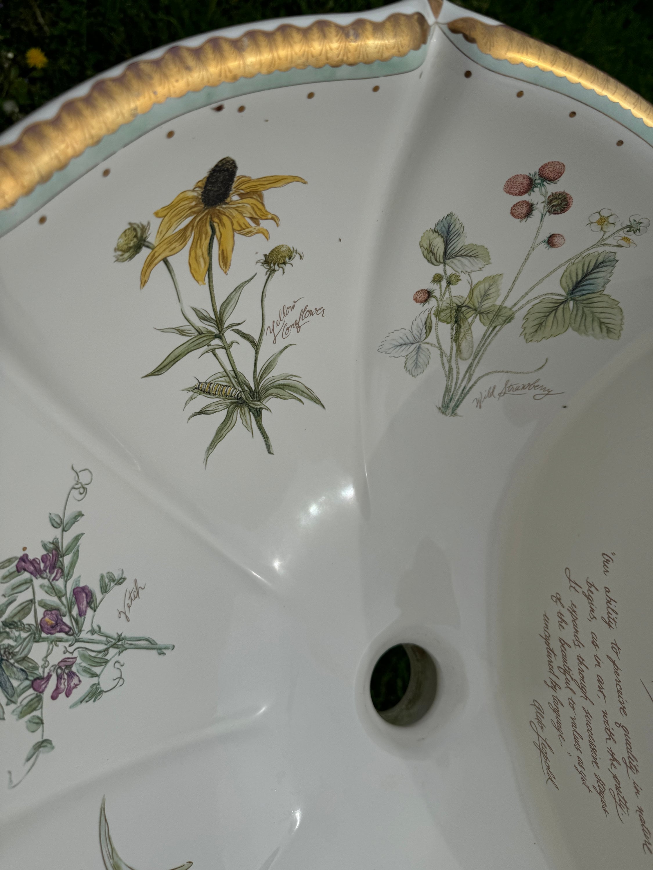 Kohler Prairie Flowers Sink Basin: Artist Edition Anatole, Gold Trim (basin  ONLY) - Etsy, image size:2250x3000