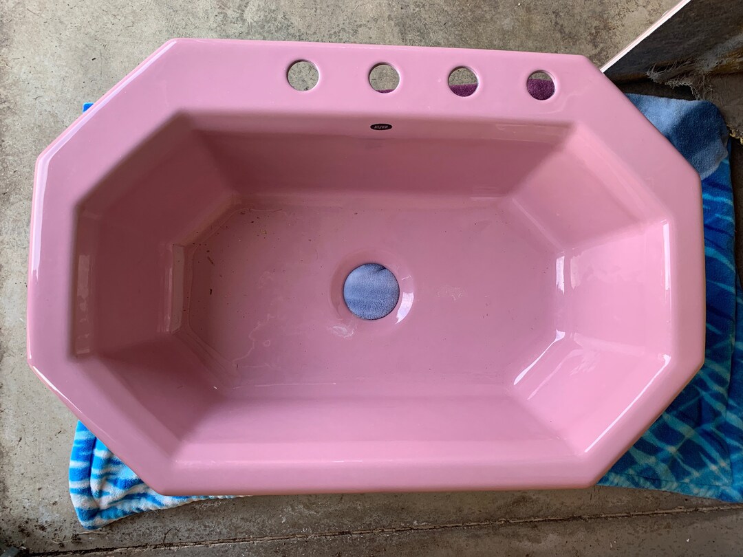 Eljer PINK Octagonshaped Kitchen Sink Unused Etsy