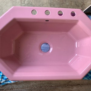 Eljer PINK Octagon-Shaped Kitchen Sink Unused Dusty/Misty Rose
