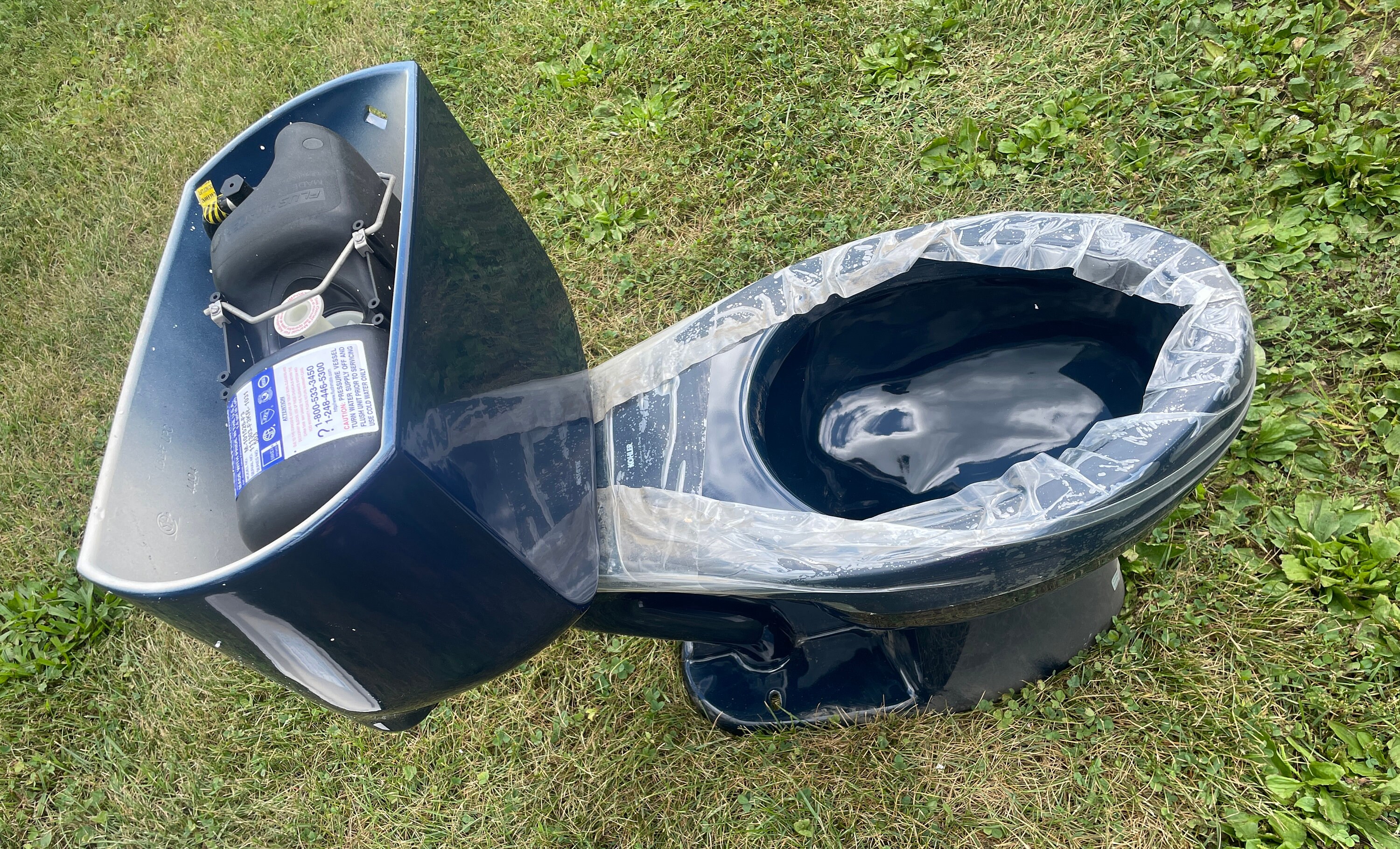 New Kohler Navy Blue K345552 Toilet tank Bowl Comfort Height Pressure