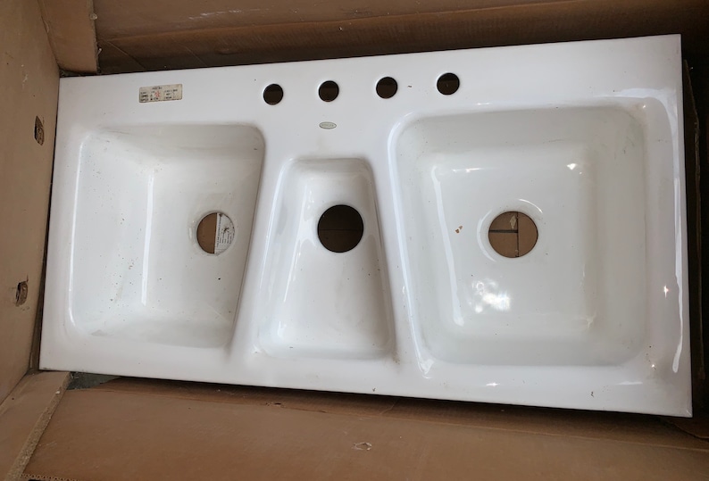 NEW Kohler WHITE Trieste Triple Basin/Bay/Bowl Kitchen Sink Etsy