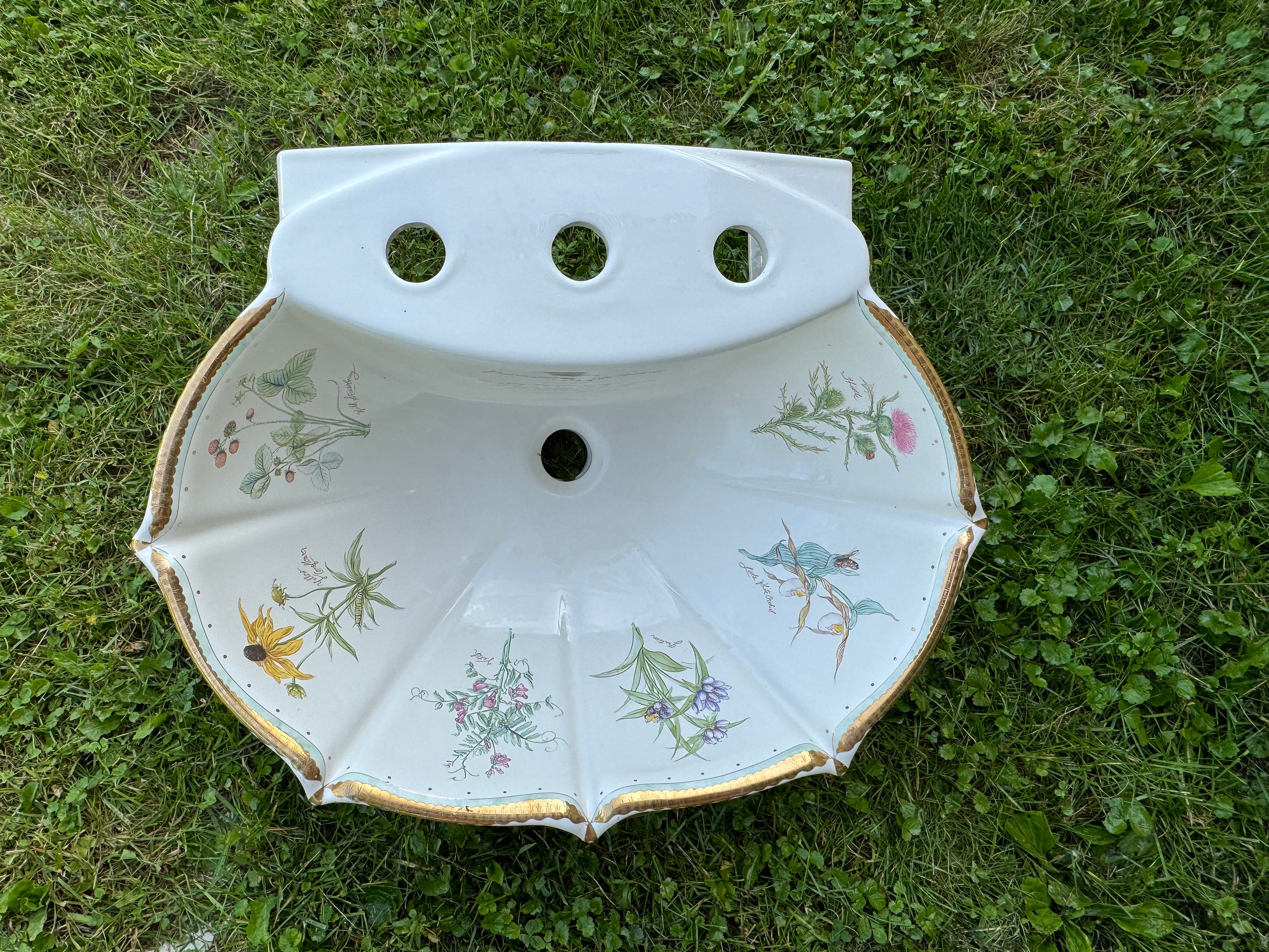 Kohler Prairie Flowers Sink Basin: Artist Edition Anatole, Gold Trim (basin  ONLY) - Etsy, image size:3000x2250