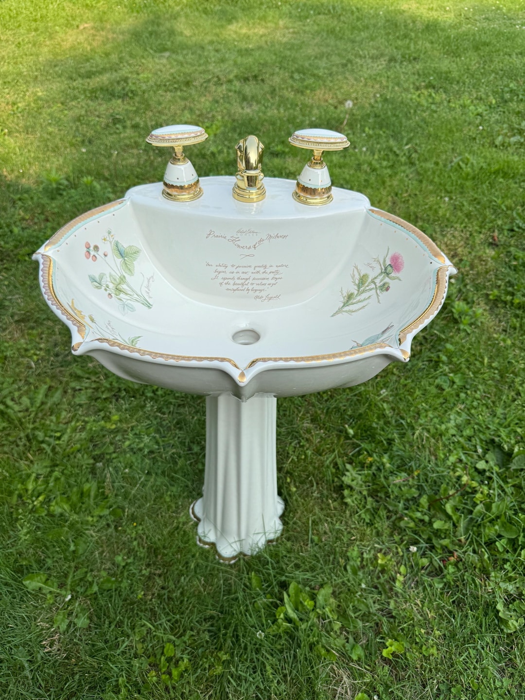 Kohler Prairie Flowers of Midwest Anatole Bathroom Sink Basin, Leg, Faucet  - Artist Edition K-14269-WF-96 - Etsy, image size:1080x1440