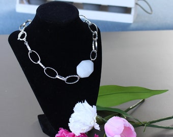 SENTIMENTS ♥ NO.508 NECKLACE/追跡付 Silver Tone Textured Chunky Statement Necklace | Yours Clothing