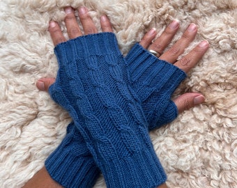 Warm fingerless gloves, alpaca gloves, wrist warmers, dog walking gloves, driving gloves, writing gloves, Christmas gift for her or him