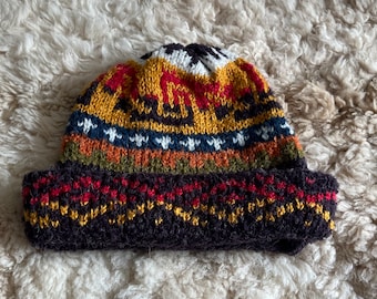 Purple Alpaca wool hat, Alpaca slouch winter hat, Alpaca slouch beanie, warm knitted hat, warm winter wool hat, Christmas gift for her him