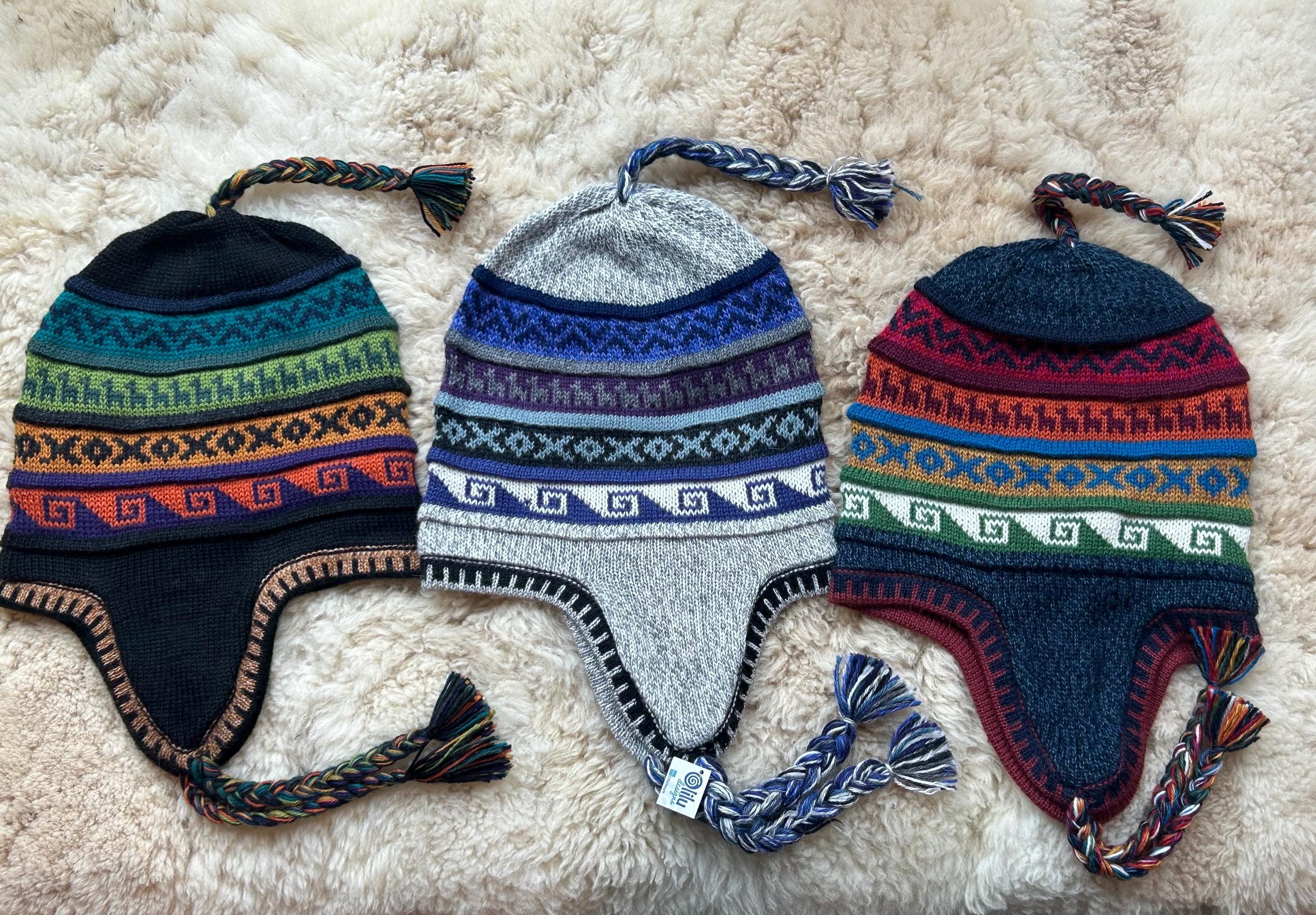Reversible Alpaca Wool Chullo Hat: Knitted Peruvian Winter Hat - Etsy