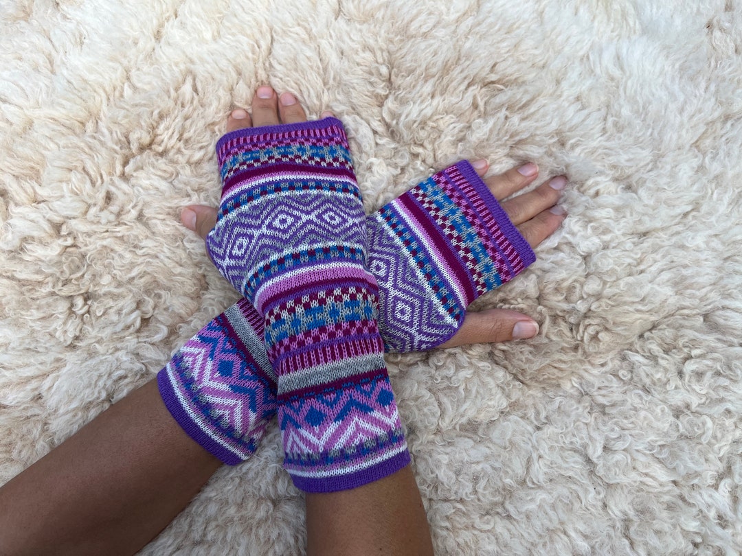 Pure Baby Alpaca Fingerless Gloves, Alpaca Writing Gloves, Driving