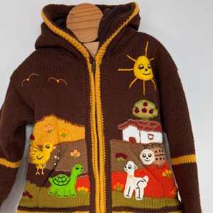 Boy/ Baby/ Children/Kids Grey fleece lined knitted Cardigan/Sweater/Jacket/Coat (Fleece lined) with hand embroidered applications