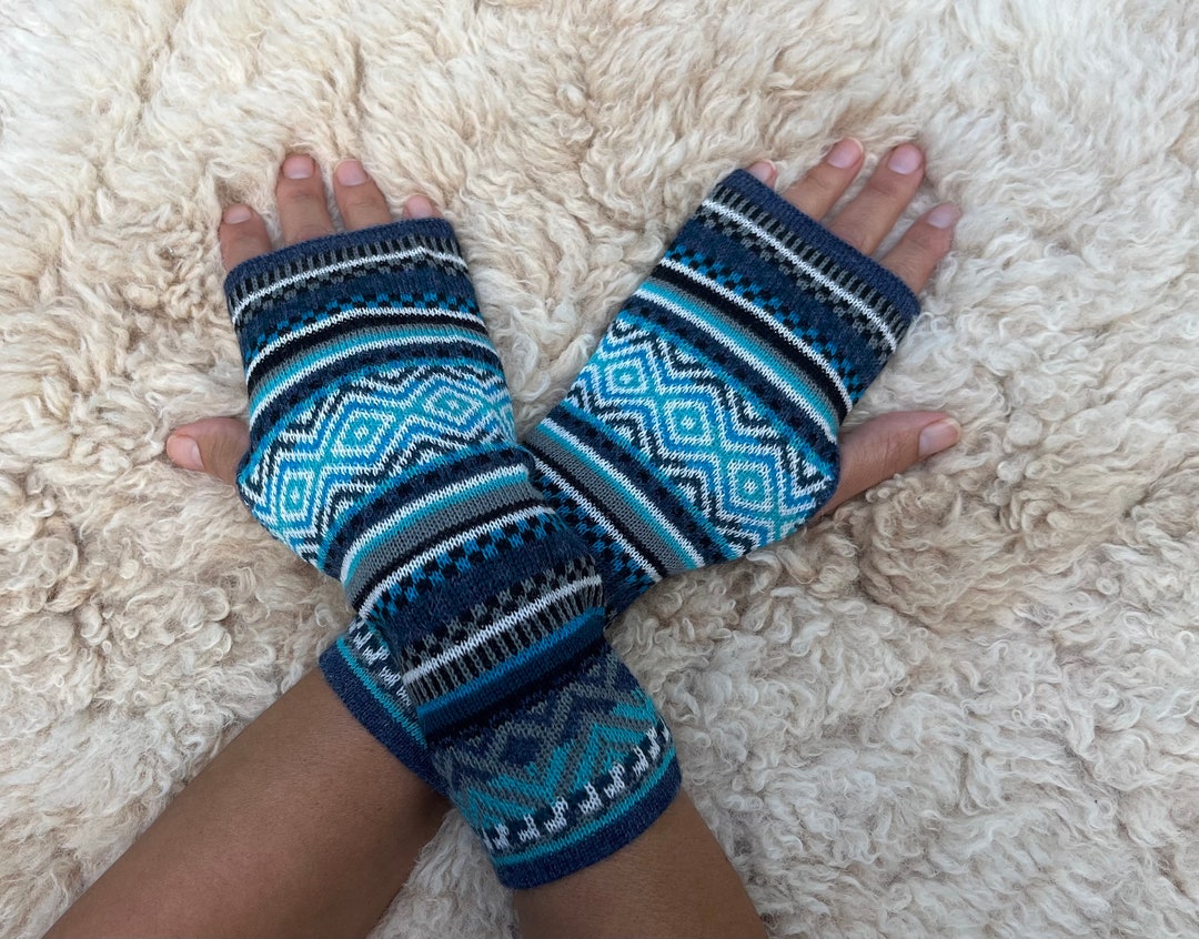 Pure Baby Alpaca Fingerless Gloves, Alpaca Writing Gloves, Driving