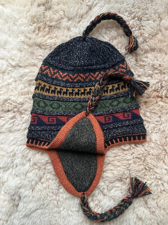 Alpaca Wool Hat. y2K Skullcap Beanies With Cute Cat Ears Y2k Striped... From  main image 4