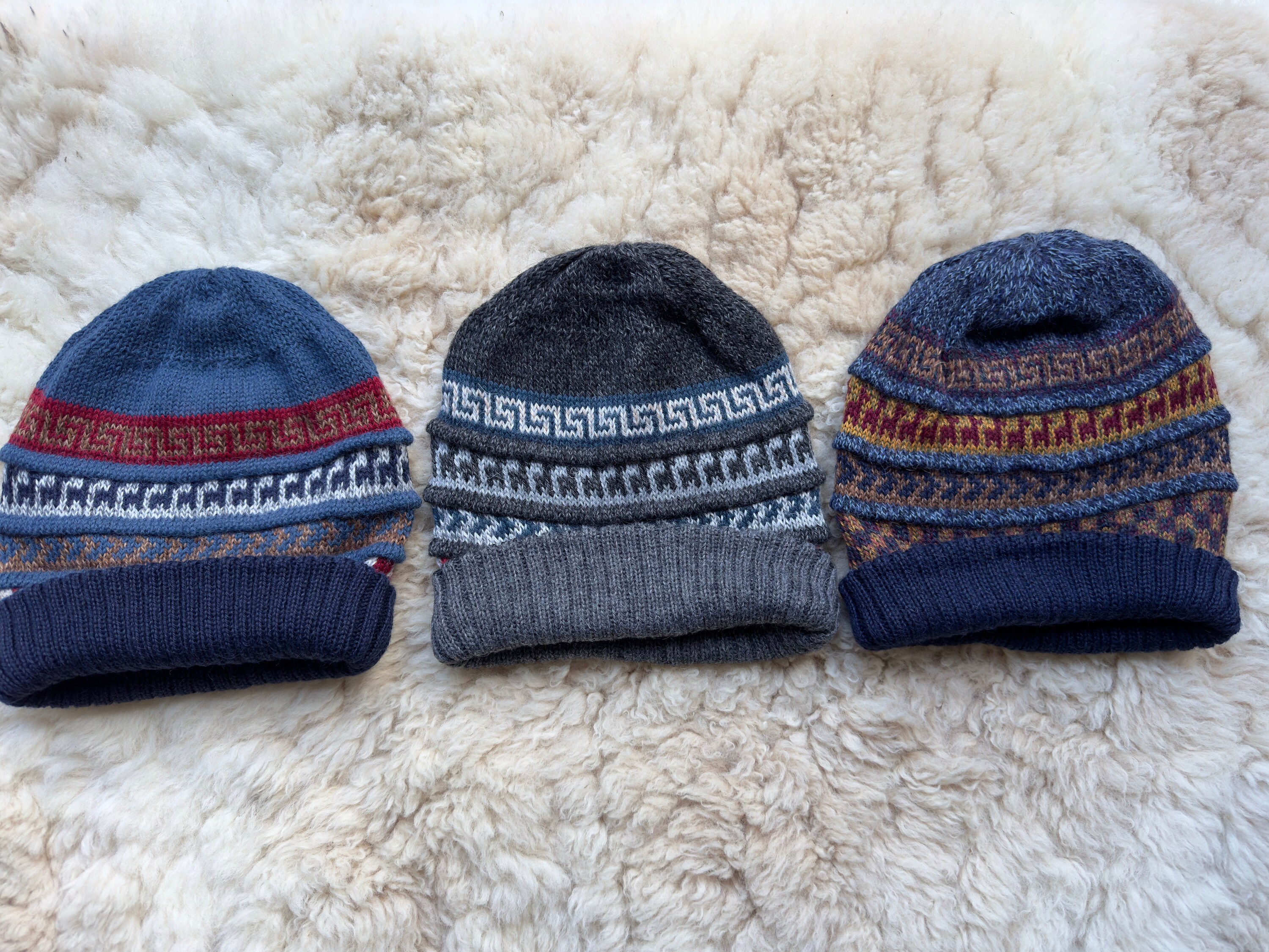 Reversible Alpaca Wool Cuffed Slouchy Beanie Hat Unisex HT341BLURD1M.jpg?v=1690838128 main image 4