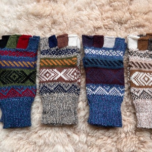 Alpaca ladies mittens, fingerless gloves, alpaca mix  gloves, dog walking gloves, driving gloves, great Christmas gift.