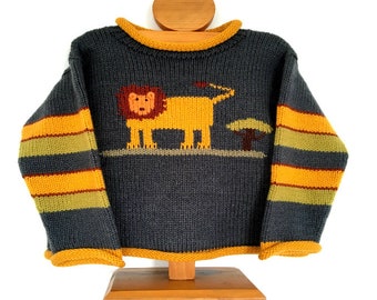 Lion knitted jumper and Giraffe Jumper