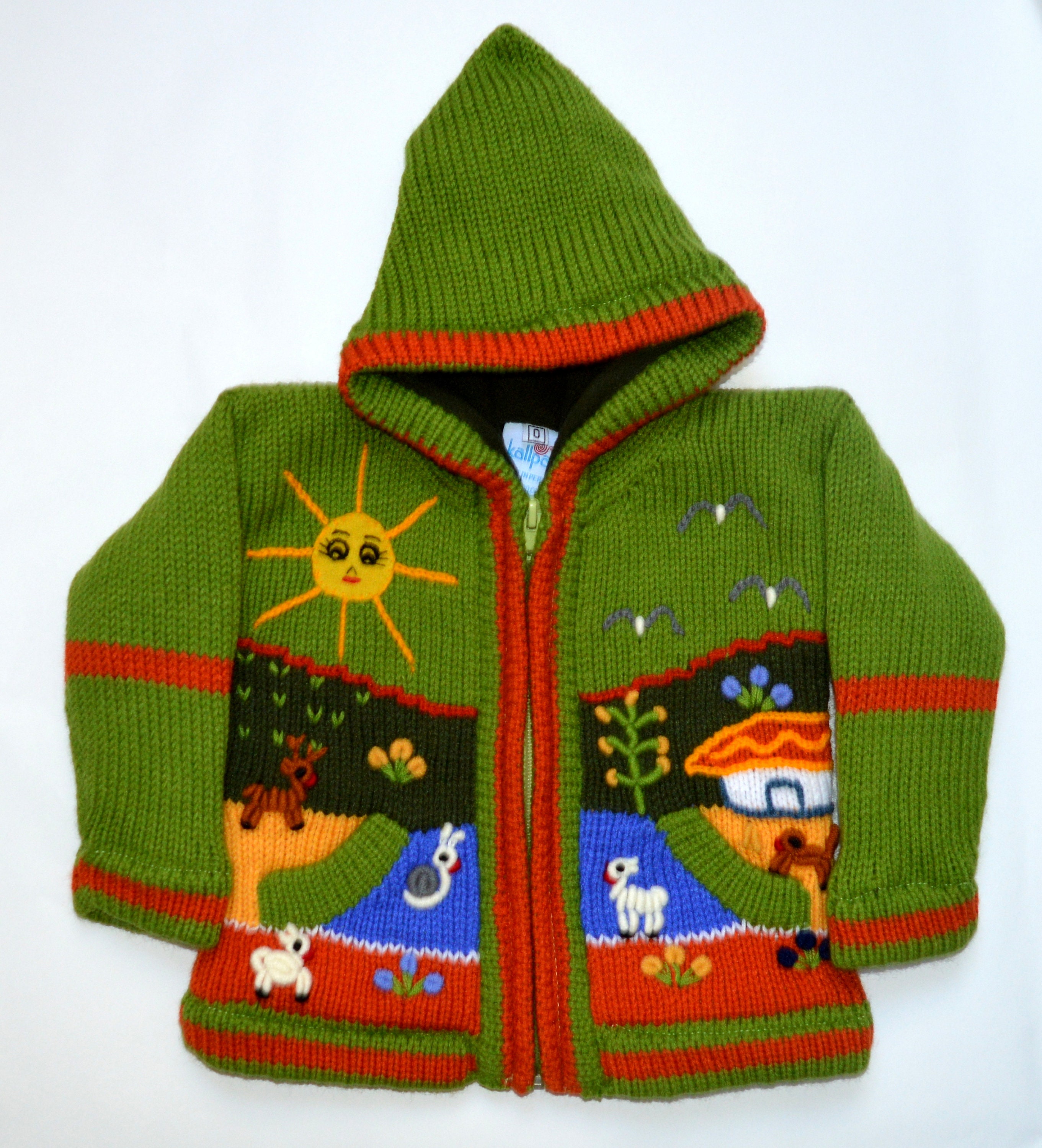 Green toddler knitted Cardigan/Sweater/Jacket/Coat Fleece Etsy