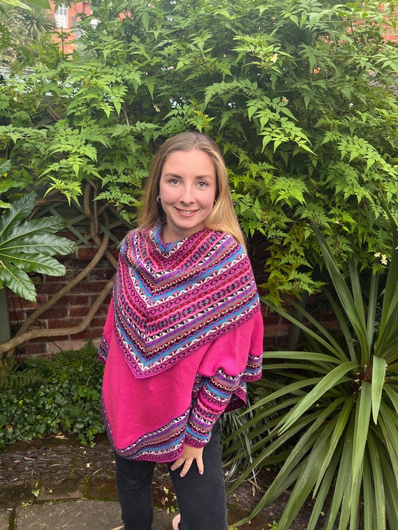 Cashmere mix poncho discount