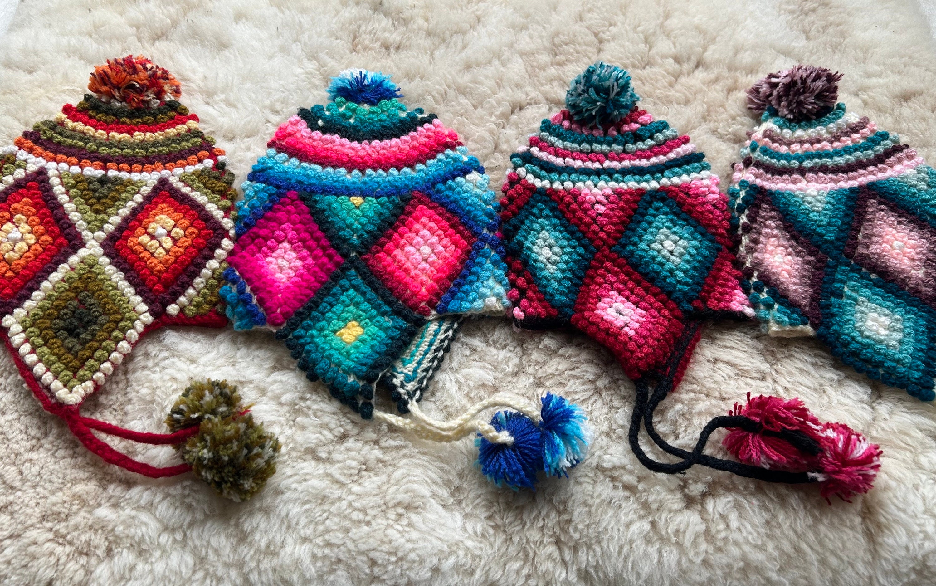 Alpaca Wool Chullo Hat: Colorful Peruvian Knit Winter Hat 