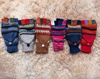 Alpaka Handschuhe, fingerlose Handschuhe, Alpaka Handschuhe, Handschuhe für Hundespaziergänge, Handschuhe für das Autofahren, Geschenk für sie oder ihn