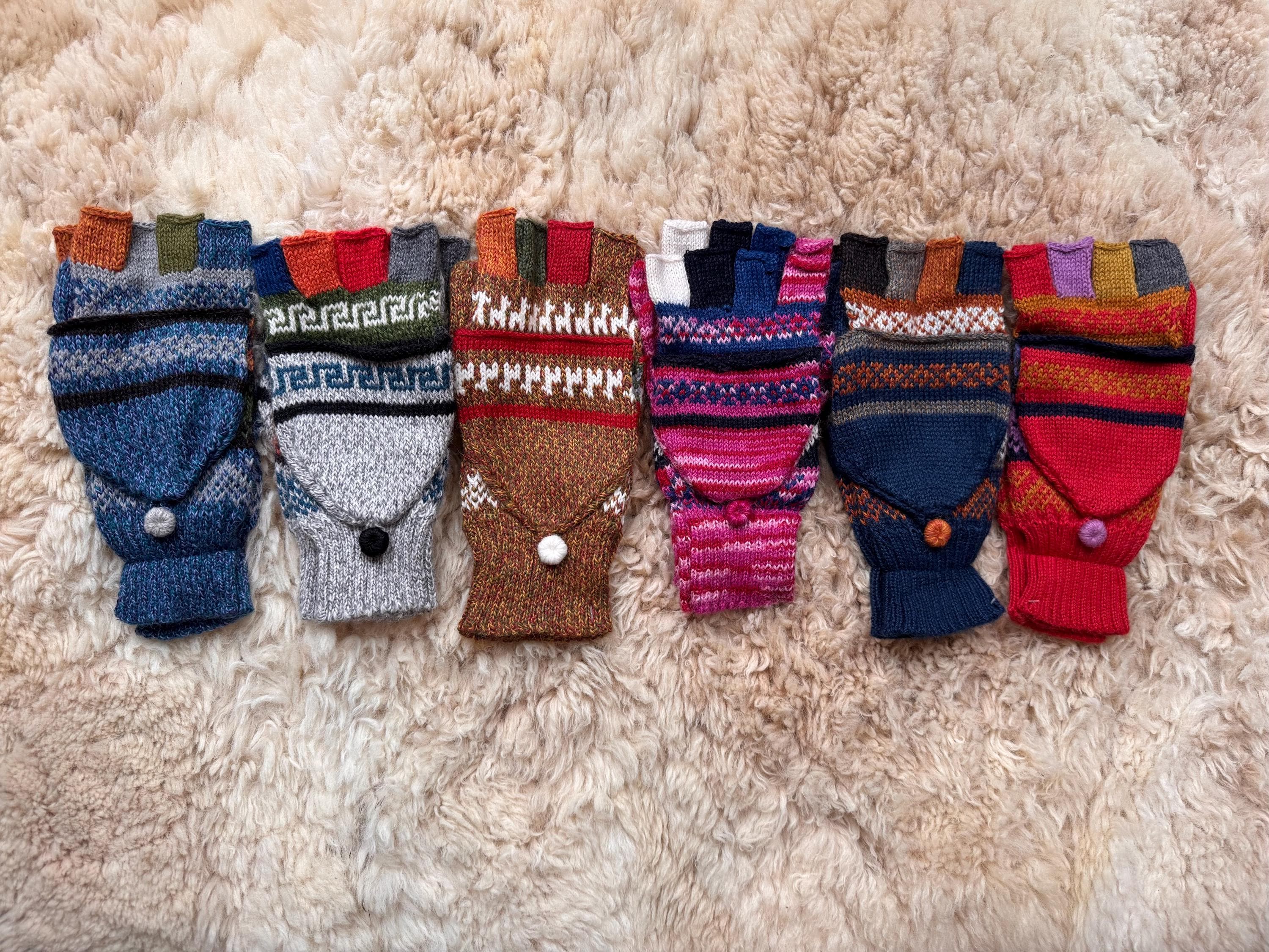 Alpaca convertible mittens, fingerless gloves, alpaca mix convertible gloves, dog walking gloves, driving gloves, gift for her or him