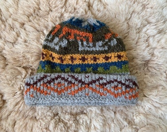 Bonnet gris en laine d'alpaga, bonnet d'hiver en alpaga, bonnet en alpaga, bonnet en tricot chaud, bonnet en laine d'hiver chaud