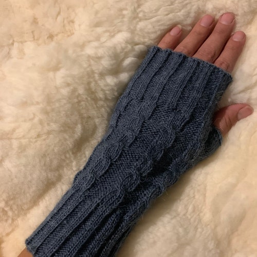 Warm fingerless gloves, alpaca gloves, wrist warmers, dog walking gloves, driving gloves, writing gloves, Christmas gift for her or him