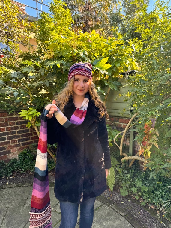 Sciarpa con cappuccio in alpaca, sciarpe colorate in mix di alpaca