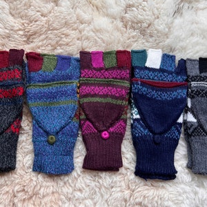 Alpaca convertible mittens, fingerless flip top gloves, alpaca mix versatile gloves, dog walking gloves, driving gloves, gift for her or him