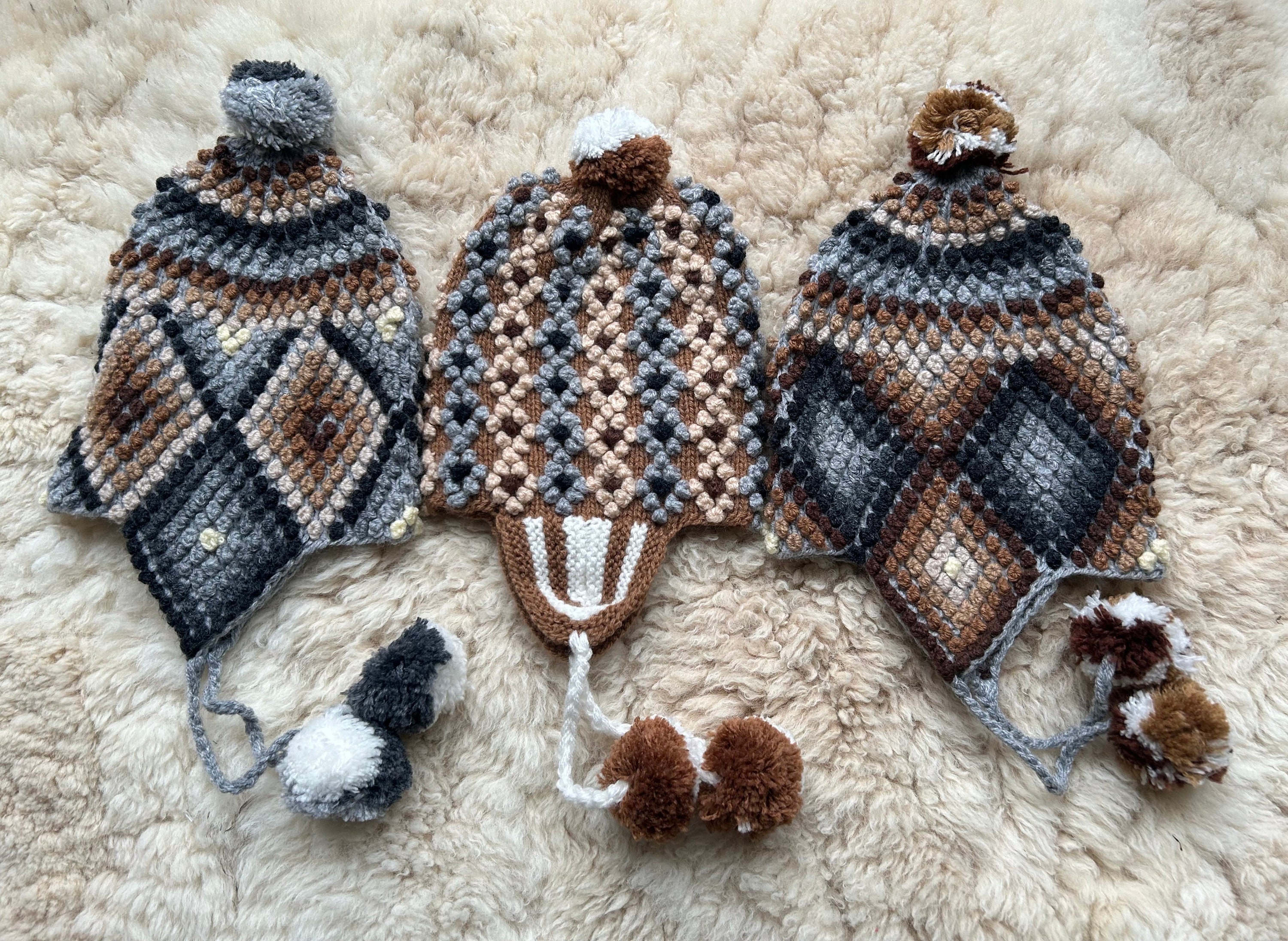 Alpaca Wool Chullo Hat: Knitted Peruvian Geometric Design - Etsy display picture 3