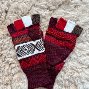 Alpaca convertible mittens, fingerless gloves, alpaca mix convertible gloves, dog walking gloves, driving gloves, Christmas gift for her him