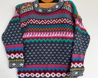 Llama knitted jumper, Children Jumper, Alpaca wool jumper, Boy kids jumper, Boy knitted sweater, Winter Toddler sweater