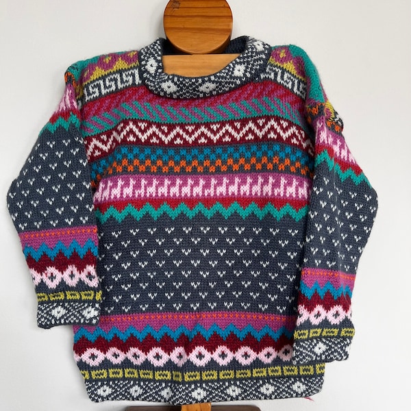 Llama knitted jumper, Children Jumper, Alpaca wool jumper, Boy kids jumper, Boy knitted sweater, Winter Toddler sweater