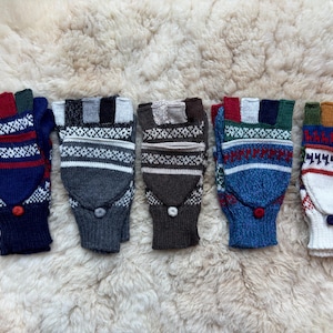 Alpaca convertible mittens, fingerless gloves, alpaca mix convertible gloves, dog walking gloves, driving gloves, gift for her or him