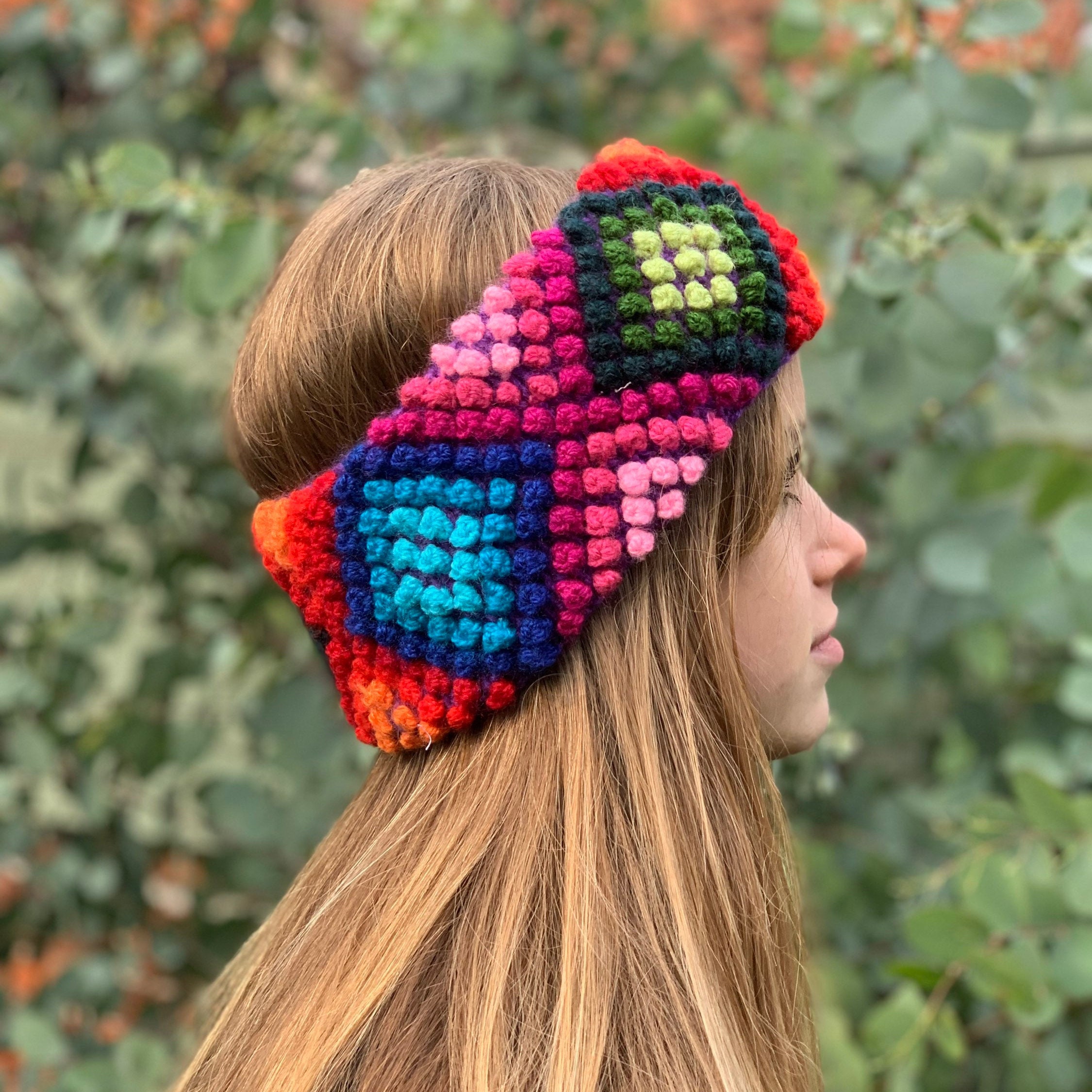 Hand Knitted Alpaca Headband: Colorful Ear Warmer Turban - Etsy