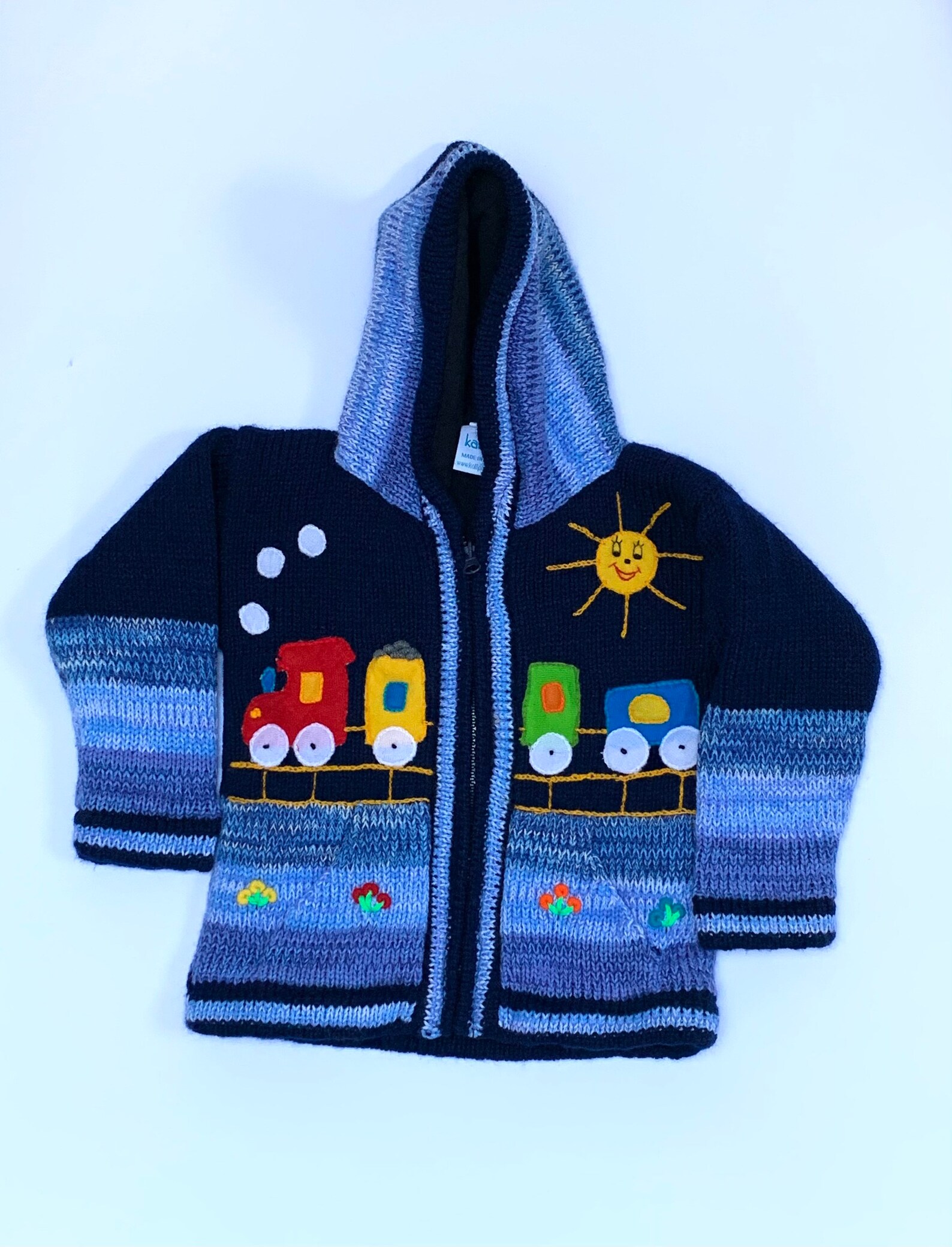 Train Boys Navy Blue Knitted Cardigan Knitted Train Hoodie Etsy